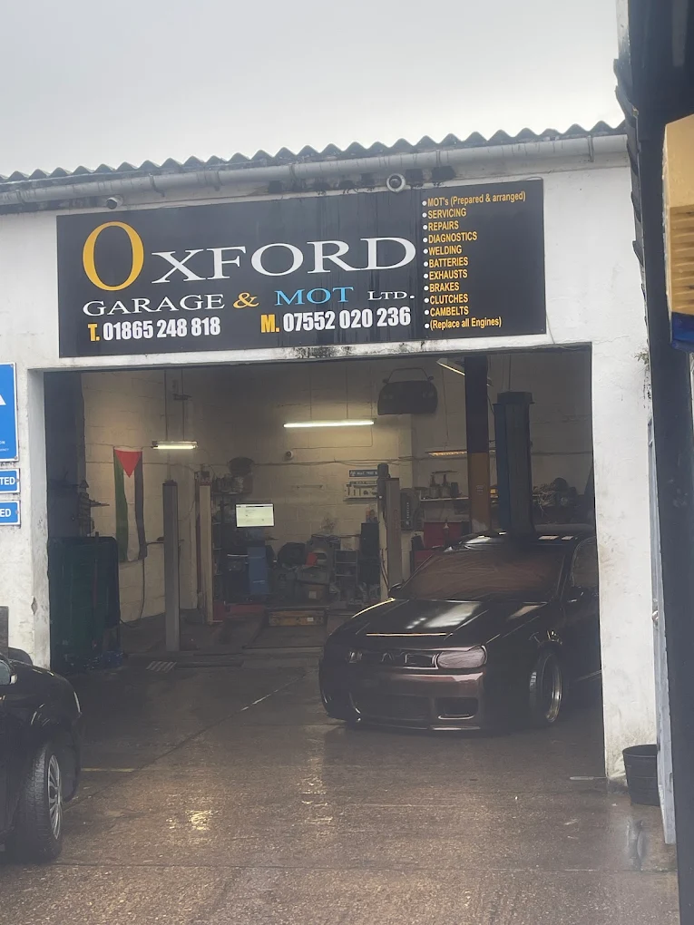 Oxford Garage & MOT Services exterior workshop entrance on Denmark Street